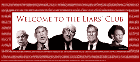 'The Liars Club' anti-war protest poster designed for BloodForOil.org