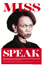 'Condi Rice Misspeaks' anti-war poster